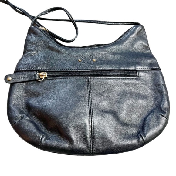 Stone Mountain Heart Quilt Leather Black Cross Body Purse Gold Charm Zipper Bag - Picture 10 of 16